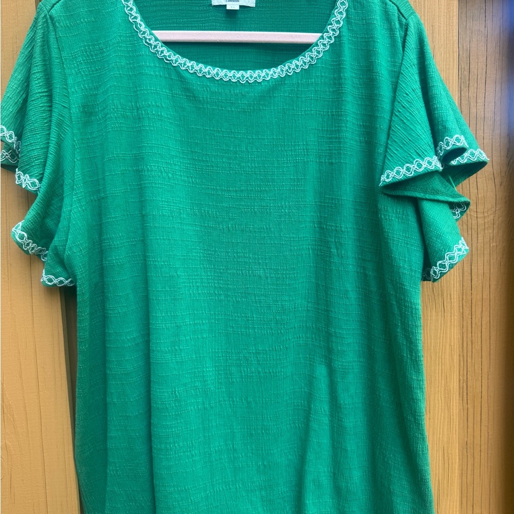 Max Studio Emerald Ruffle Sleeve Blouse